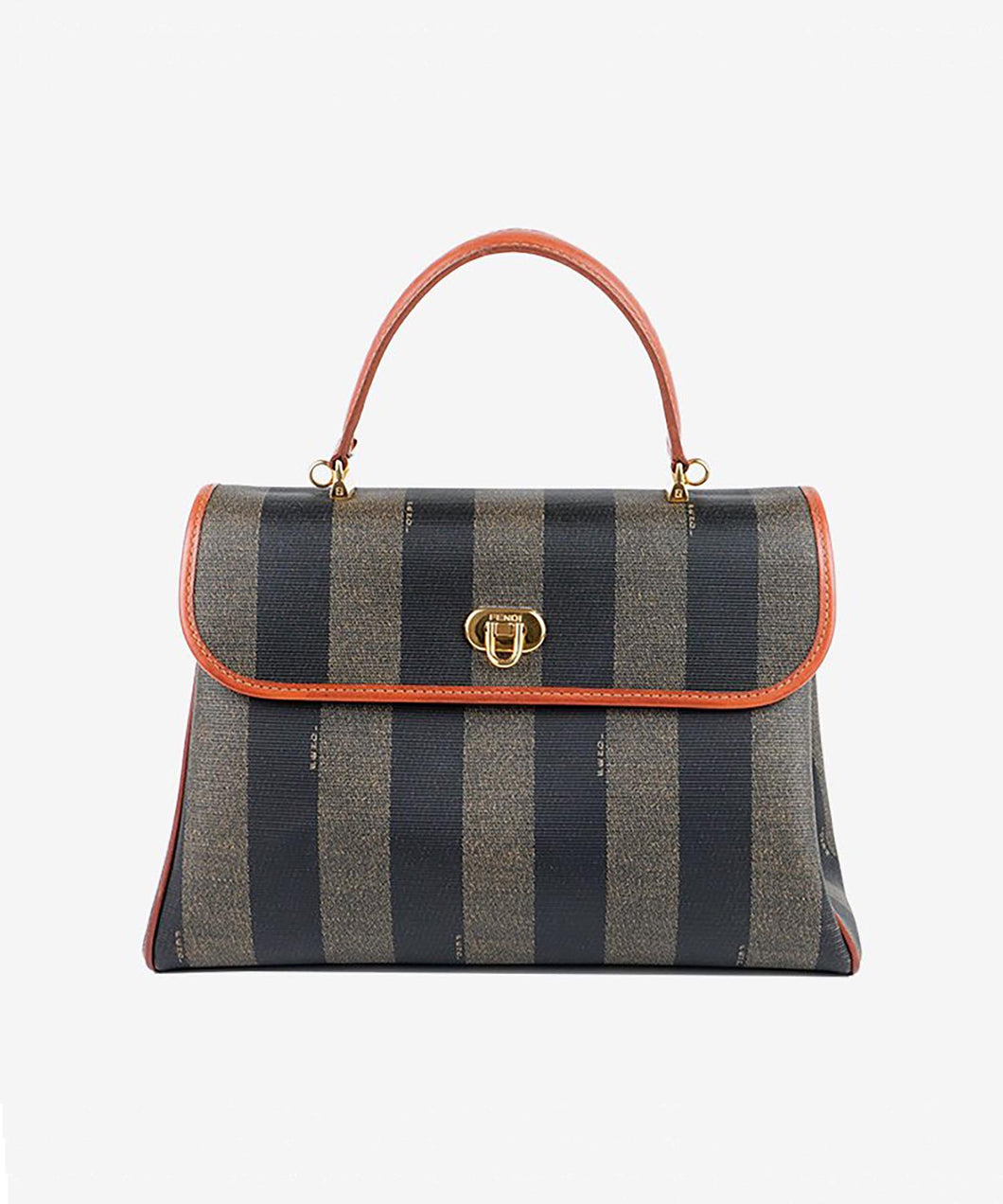 【WOMEN】FENDI ペカン柄トップハンドルバッグ カーキ×ブラウン ヴィンテージ